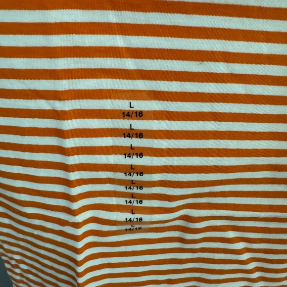 Ralph Lauren, short sleeve T-shirt, orange and white stripe size 14/16 boys nwt - Picture 6 of 8
